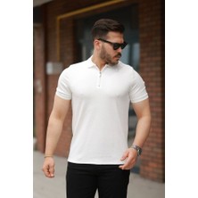 Fy Butik Erkek Fermuarlı Yaka Kısa Kollu Tişört