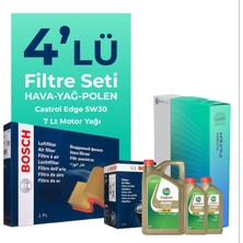 BOSCH Mercedes E200 Filtre Bakım Seti Castrol Motor Yağlı (2016-2018) 4 Lü