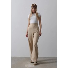 Fy Butik Beli Yarım Lastikli Palazzo Pantolon - Camel