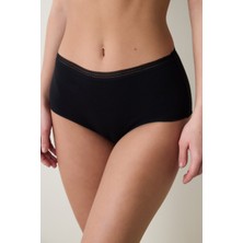 Penti Easy Pamuklu Trim Highwaist Siyah Slip Külot
