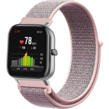 Kreton Amazfit Gts Gts2 Gts3 Gts4  ile Uyumlu Kordon Cırt Cırtlı Spor Kumaş Kayış