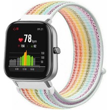 Kreton Amazfit Gts Gts2 Gts3 Gts4  ile Uyumlu Kordon Cırt Cırtlı Spor Kumaş Kayış