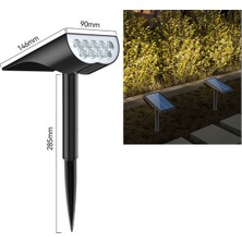 Neovista Solar Güneş Enerjili Kazık Bahçe Aydınlatma Lambası 9 LED Beyaz Işık Güneş Paneli ile Otomatik Şarj