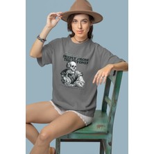 Zuno Kadın Comfort Fit Thinking Deeply From Baskılı T-Shirt