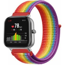 Kreton Amazfit Gts Gts2 Gts3 Gts4  ile Uyumlu Kordon Cırt Cırtlı Spor Kumaş Kayış