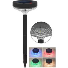 2 Adet Solar Rgb Işıklı Kazık Bahçe Lambası Güneş Enerjili Renk Değiştiren Dekoratif Aydınlatma