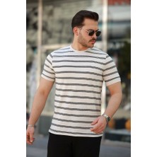 Erkek Çizgili Kısa Kollu T-Shirt