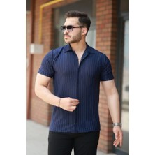 Fy Butik Erkek Kısa Kollu Çizgili Gömlek