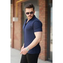 Fy Butik Erkek Kısa Kollu Çizgili Gömlek