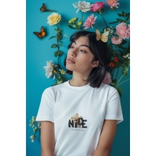 Zuno Kadın Comfort Fit Nice Bear Baskılı T-Shirt