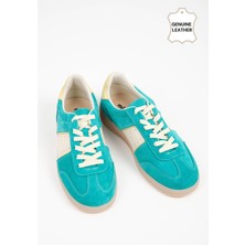 Mio Gusto Emilia Hakiki Deri Yeşil Renk Kadın Spor Ayakkabı