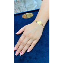 Kuyumcu Nurettin 3.70 gr (Gram) Halat Altın Nazar Boncuklu Künye Bileklik 14 Ayar Altın