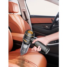 Auhma Ahv-02 Kablosuz Araç Içi Süpürge Siyah | 17000PA Güçlü Vakum | Fırçasız Motor | Üfleme & Vakum Özellikli | 9 Başlık + Type-C Kablo