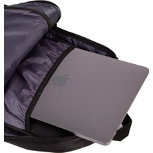 Erkek Siyah Dayanıklı Su Geçirmez Kumaş Fermuarlı Laptop Okul Spor ve Sırt Çantası (32X47CM) NEW032