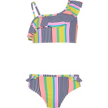 Kız Çocuk Çok Renkli Çizgili Bikini Takımı 25SG010ST