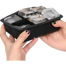 Kare Buzluk Silikon 6 Bölmeli Buz Kalıbı 5cm Dev Buz Küpleri - Sunum Buz Küpü Çok Renkli Viski Buzu