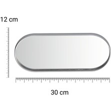Oval Aynalı Sunumluk Gümüş 1 Adet 12X30