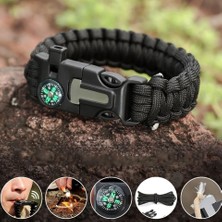 Paracord Outdoor Acil Durum Hayatta Kalma Bilekliği 5 In 1 Survival Bileklik