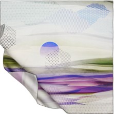 Buz Beyazı Mor Akşamüstü Tivil Ipek Eşarp