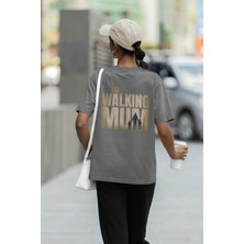 Zuno Kadın Comfort Fit The Walking Mum Baskılı T-Shirt