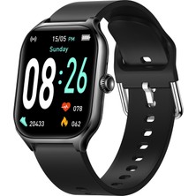 Logia Powerbanklı  Fit7 Akıllı Saat Alüminyum Kasa Spor Silikon Kordon