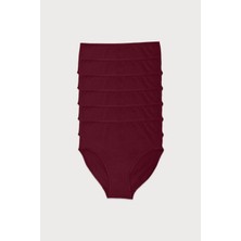 Malabadi Kadın Bordo 6 Lı Paket Modal Yüksek Bel Slip Külot 1955