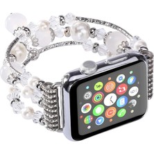 Ally Apple Watch 7-8 41MM 6-5-4 40MM Boncuk Taşlı Lux Kordon Kayış 3-2-1 38MM-(5 - MRK5899-6325