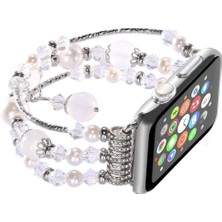Ally Apple Watch 7-8 41MM 6-5-4 40MM Boncuk Taşlı Lux Kordon Kayış 3-2-1 38MM-(5 - MRK5899-6325