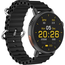 Logia Powerbanklı Active6 Akıllı Saat Yuvarlak Alüminyum Kasa Spor Silikon Kordon