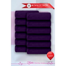 12 Adet 50X90 Mikrofiber Havlu, Berber & Kuaför Havlusu, Boya Tutmaz Havlu
