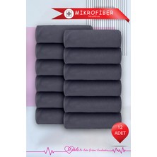 12 Adet 50X90 Mikrofiber Havlu, Berber & Kuaför Havlusu, Boya Tutmaz Havlu