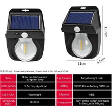 Fithome OR-118 1 Watt Hareket Sensörlü Su Geçirmez Solar Bahçe Aydınlatma Duvar Lambası