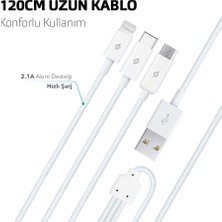 Ttec Trio Şarj Kablosu Micro USB Ligthining USB-C 2DK7521B