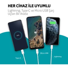 Ttec Trio Şarj Kablosu Micro USB Ligthining USB-C 2DK7521B