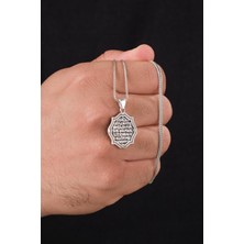 925 Ayar Gümüş Ayetel Kürsi Ayet Karartmalı Model Kolye