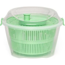 4.4 Litre Büyük Boy Vega Salata Kurutucusu - Sebze Kurutucu - Meyve Kurutucu - Süzgeç - Salata Kurutma Aleti - Pp+ (Yeşil)