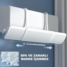 Delikli Ayarlanabilir Klima Hava Yönlendirici Aparatı ve Siperliği - 56-92 cm Ayarlanabilir Split Klima Aparatı