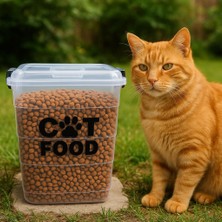 Deembro 3 kg Kapasite Kedi Için Kuru Mama Saklama Kabı Kutusu Boş Kapasite Kedi Maması Saklama Kabı Kutusu