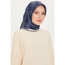 Armine Tivil İpek Eşarp 9228 - 82 Mavi Karışık Desen