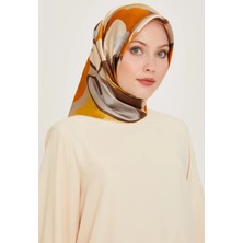 Armine Tivil İpek Eşarp 9200 - 34 Turuncu Karışık Desen