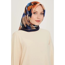 Armine Tivil İpek Eşarp 9205 - 84 Lacivert Karışık Desen