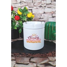 Chasing Sunshine Yaz Temalı Baskılı Seramik Kapaklı Kokusuz Küllük