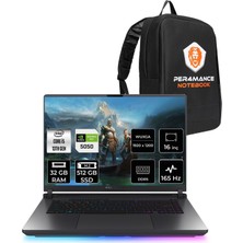 Asus Rog Strix G16 i5 13450HX RTX 5050 8GB Gaming Laptop 32GB RAM 512GB SSD 16" FHD+ 165Hz FreeDOS + Per4 Çanta G615JHRV053P317