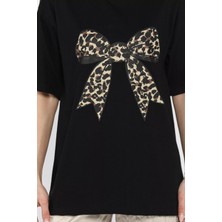 Kurdele Baskılı Oversize T-Shirt