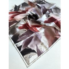 Levidor Tivil Saf Ipek Eşarp 49231 Mürdüm Karışık Desen