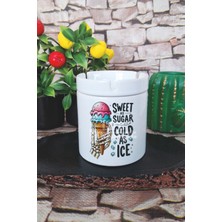 Sweet As Suagr Cold As Ice Yaz Temalı Baskılı Seramik Kapaklı Kokusuz Küllük