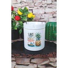 Lake Life Cuz Beaches Satly Yaz Temalı Baskılı Seramik Kapaklı Kokusuz Küllük