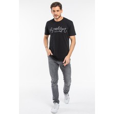 Süperlife Erkek Bisiklet Yaka Dar Kalıp Baskılı Tişort Spr 261