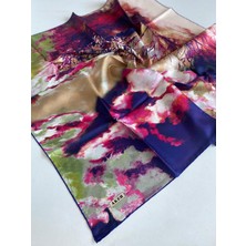 Aker Tivil Saf Ipek Eşarp 49610 Mor Karışık Desen