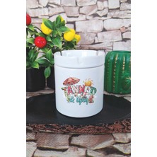 Tanned Tipsy Yaz Temalı Baskılı Seramik Kapaklı Kokusuz Küllük